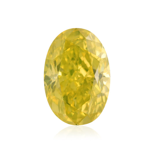 0.72 Carat Fancy Vivid Greenish Yellow Oval Diamond VVS1 GIA