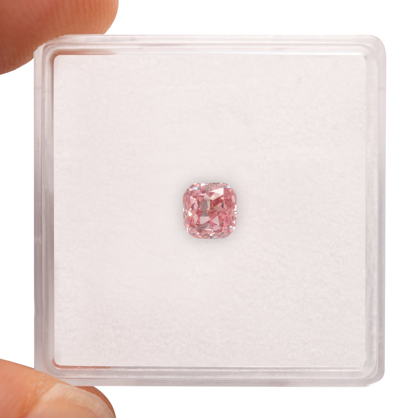 0.50 Carat Fancy Intense Pink Cushion Diamond SI2 GIA