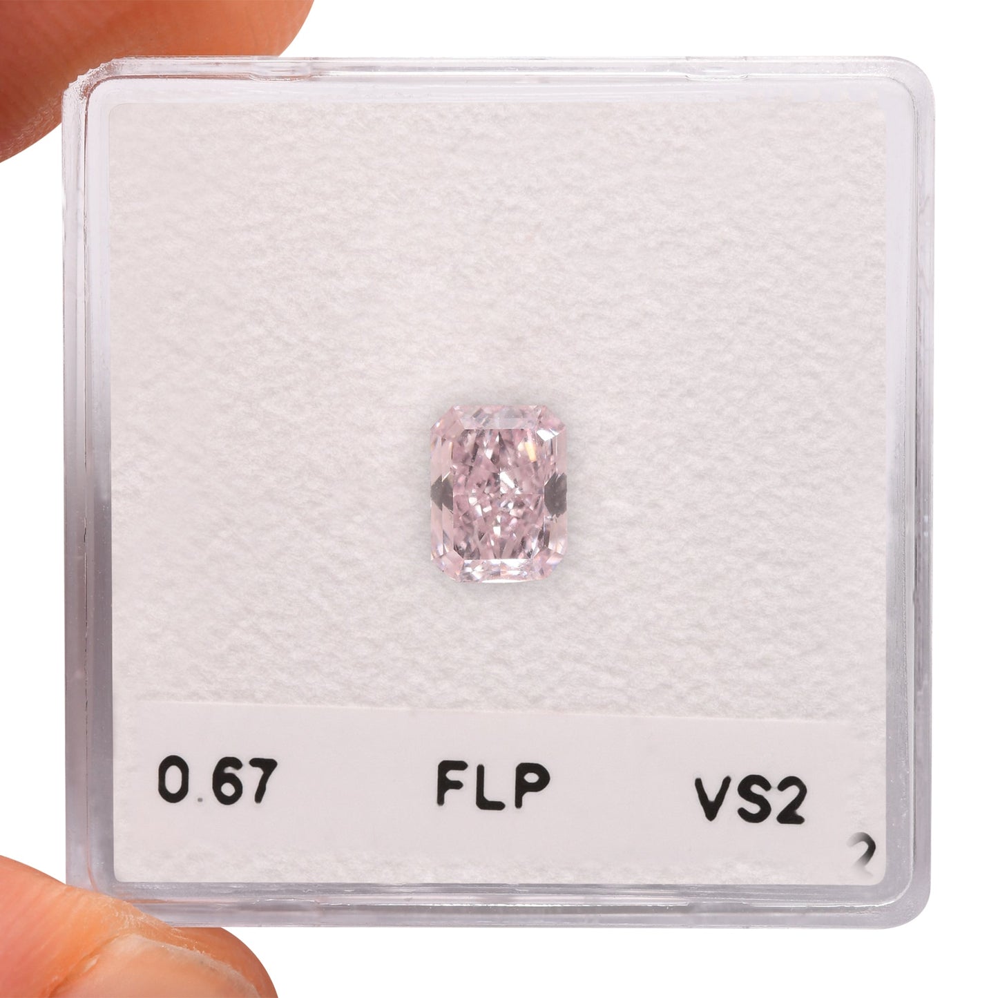 0,67 Karat Fancy Light Pink Radiant Diamant VS2 GIA