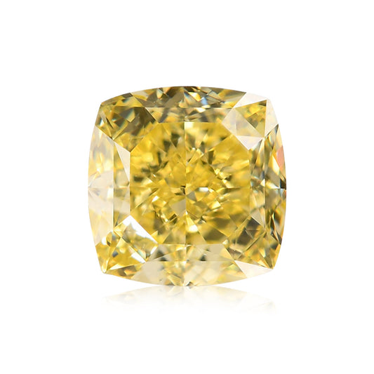 0,51 Karat Fancy Intense Yellow Cushion Diamond VS1 GIA
