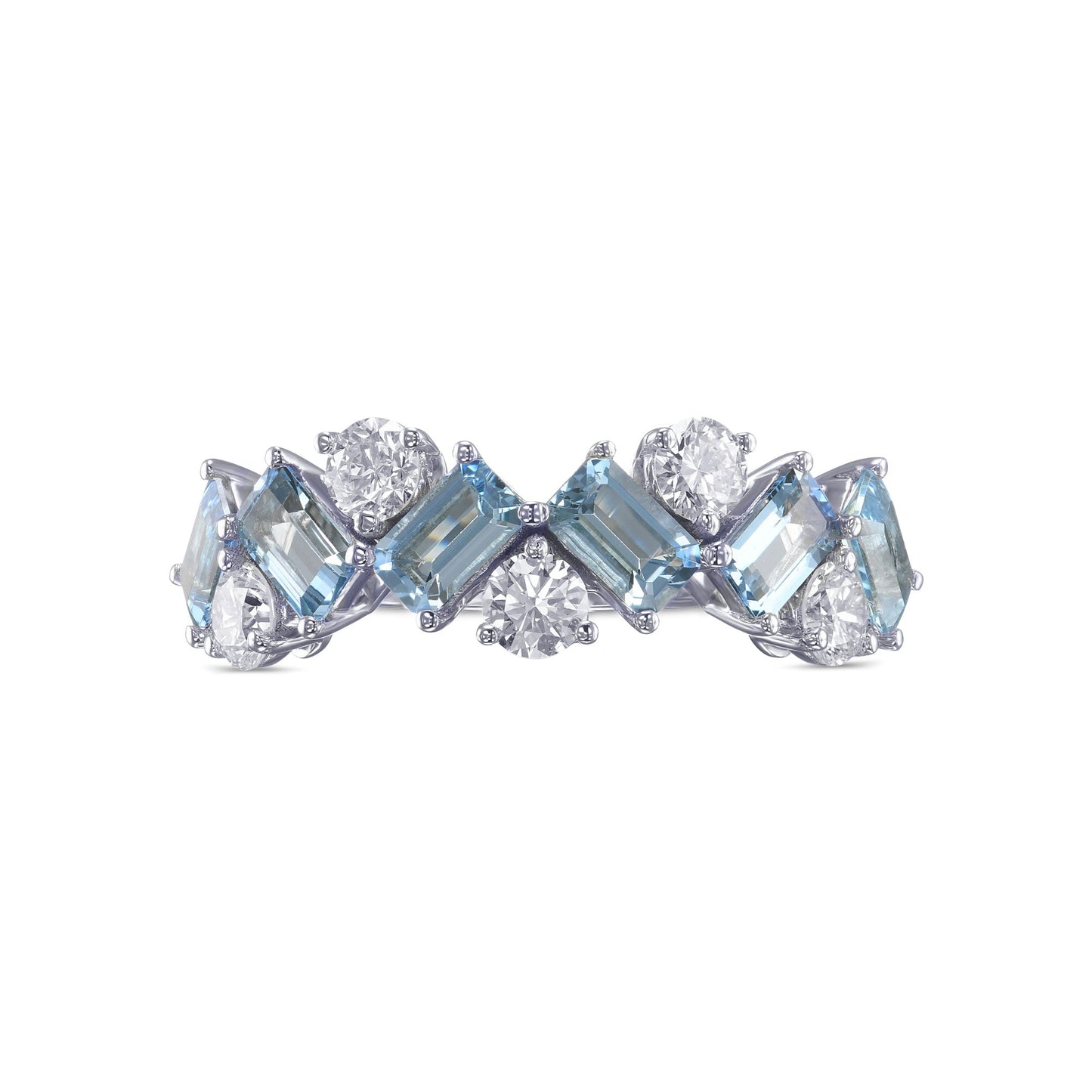 Aquamarin- und Diamantring
