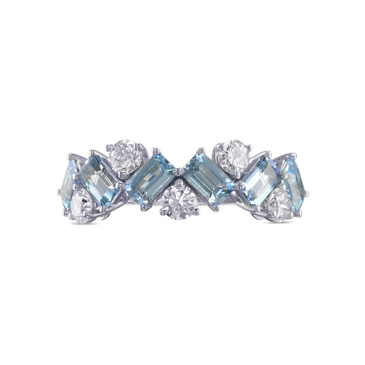 Aquamarin- und Diamantring