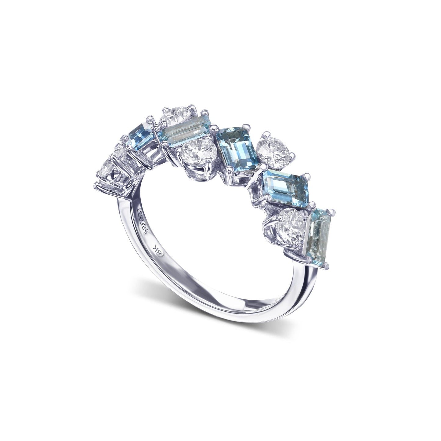 Aquamarin- und Diamantring