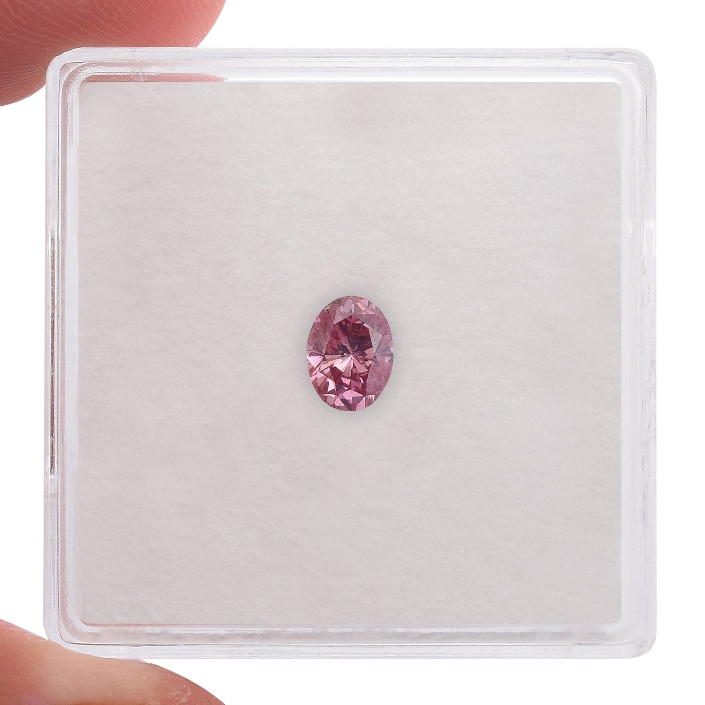 0.39 Carat Fancy Intense Purplish Pink Oval Diamond (I1) GIA