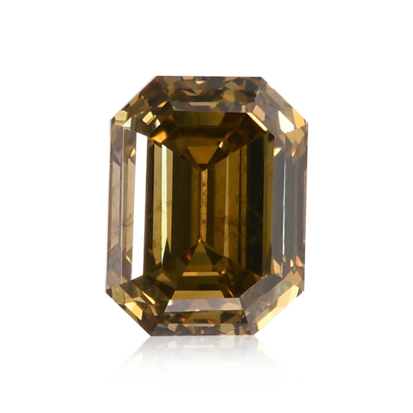 0,48 Karat Fancy Dark Brown Greenish Yellow Emerald Diamond (SI1) GIA