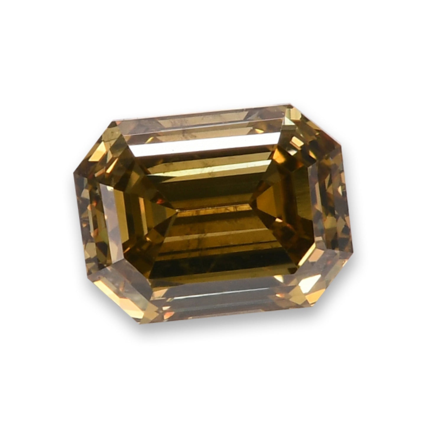 0,48 Karat Fancy Dark Brown Greenish Yellow Emerald Diamond (SI1) GIA