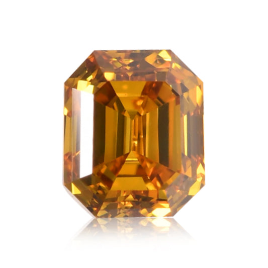 0,36 Karat Fancy Deep Brownish Orangey Yellow Emerald Diamond (SI1) GIA