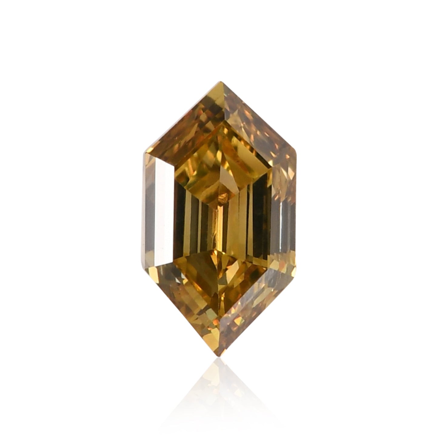0.57 Carat Fancy Deep Brownish Yellow Hexagonal  Diamond (VS1) GIA