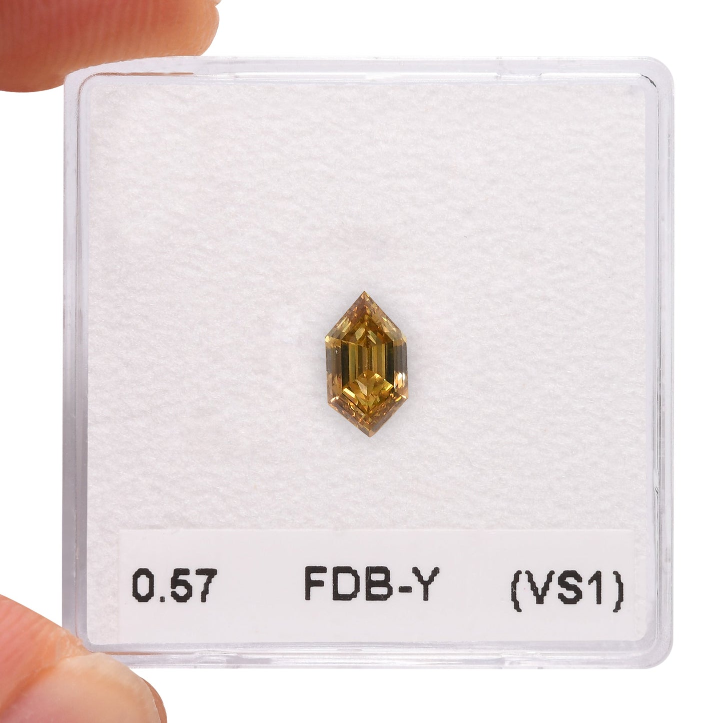 0.57 Carat Fancy Deep Brownish Yellow Hexagonal  Diamond (VS1) GIA