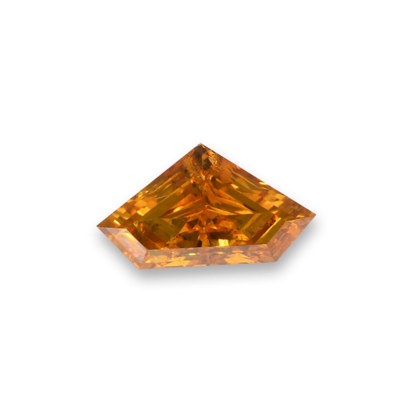 0,33 Karat Diamant im Schildschliff, Farbe: Fancy Deep Orange Yellow (SI2), GIA