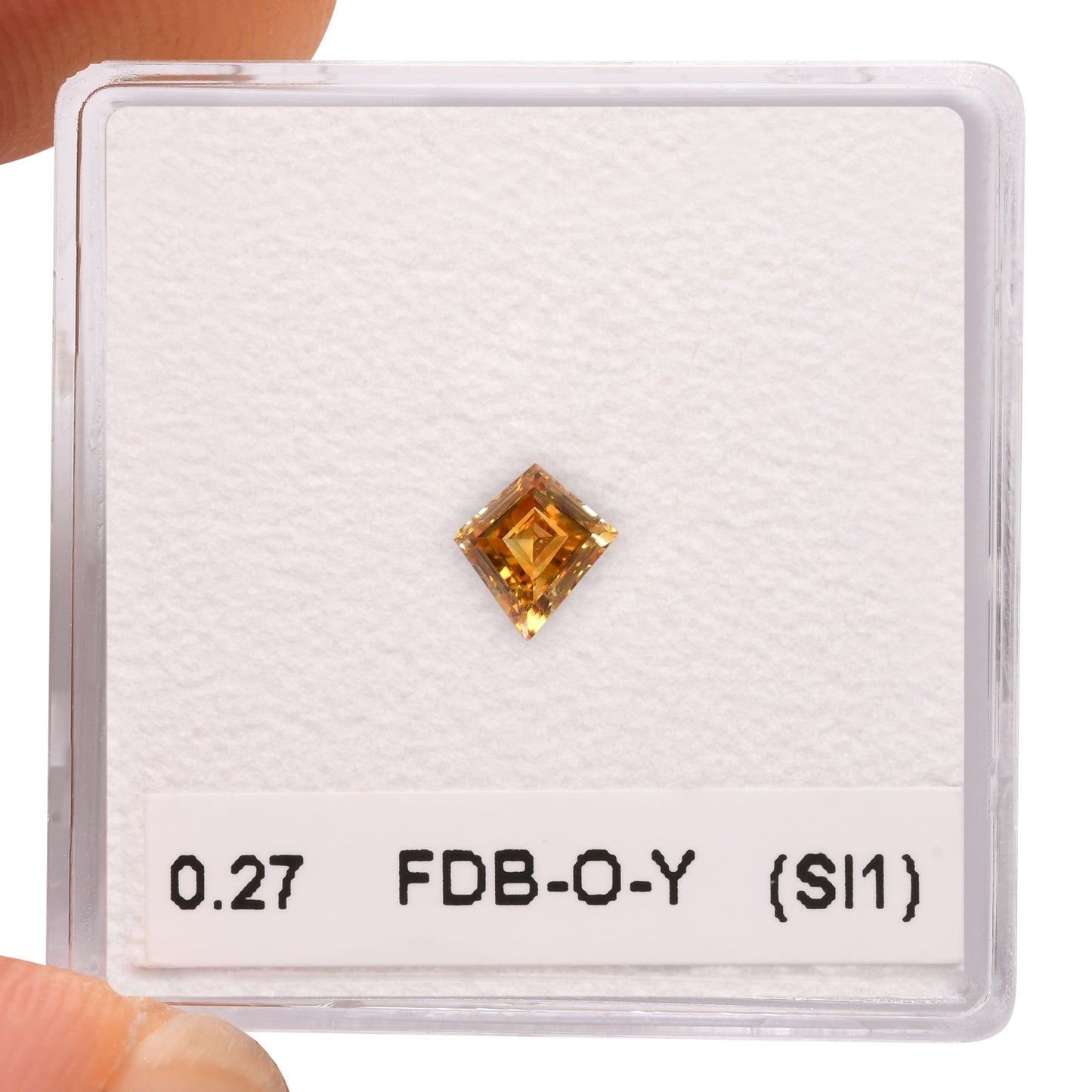 0,27 Karat Fancy Deep Brownish Orange Yellow Kite-Diamant (SI1) GIA