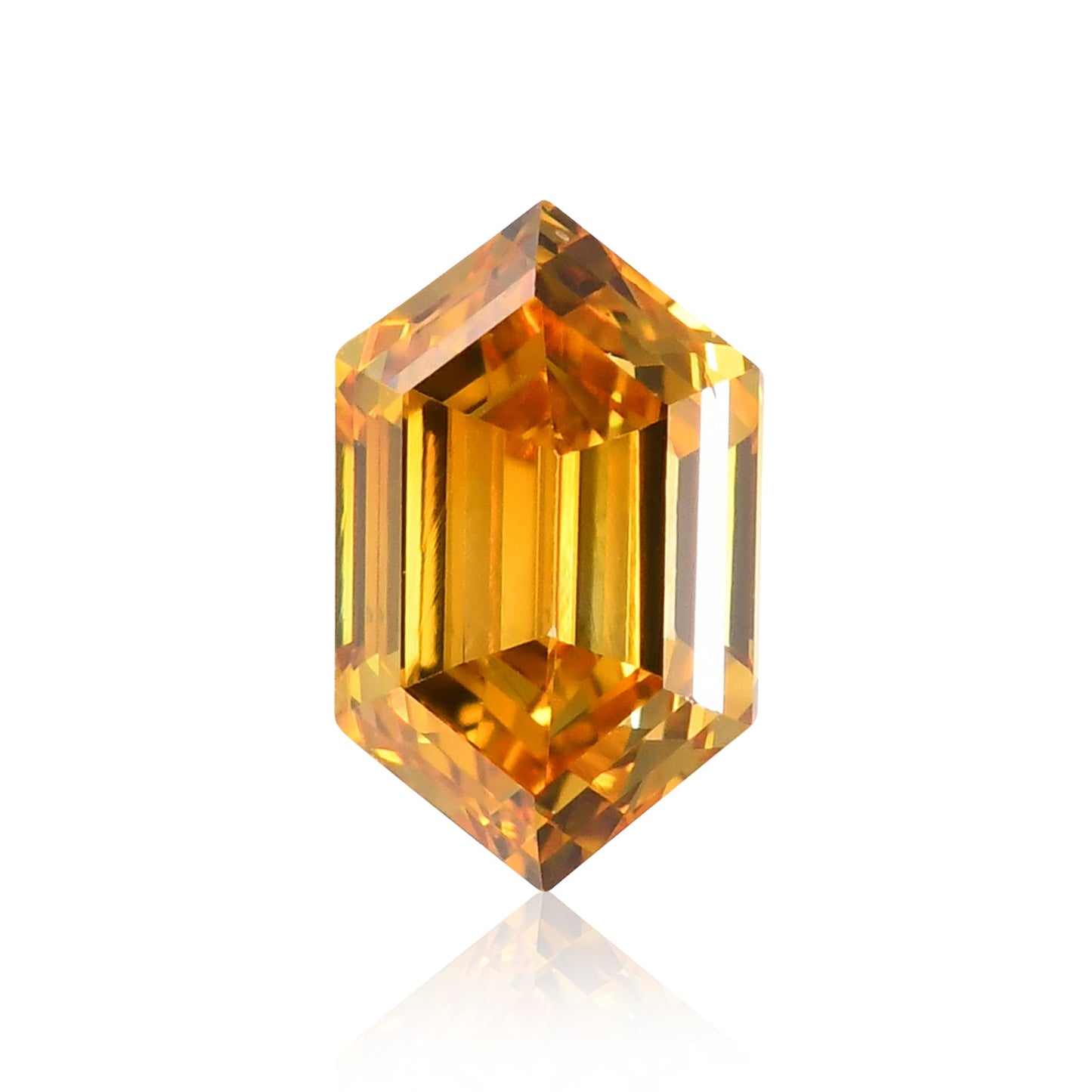 0.29 Carat Fancy Deep Orangy Yellow Hexagonal  Diamond (SI1) GIA