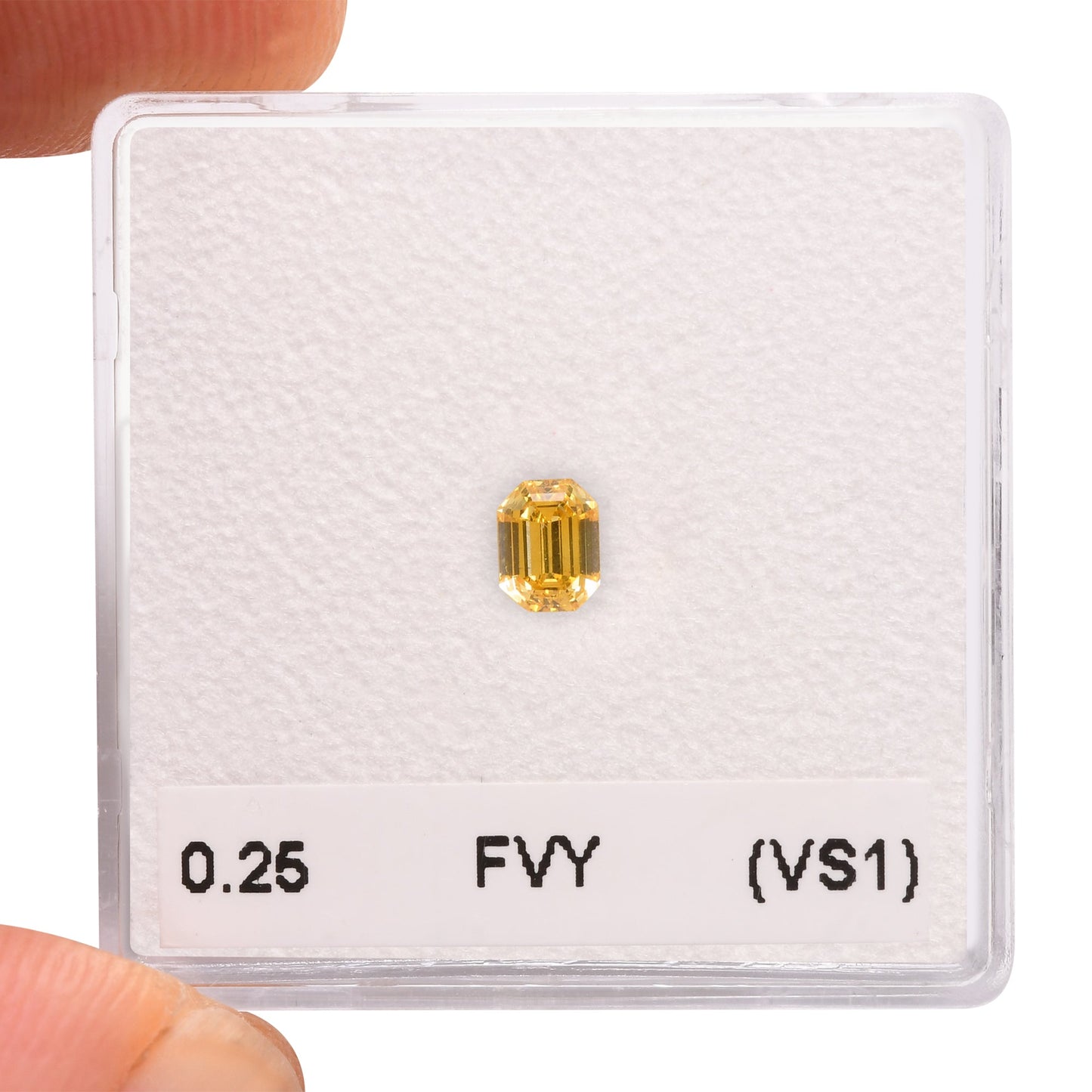 0.25 Carat Fancy Vivid Yellow Emerald Diamond (VS1) GIA