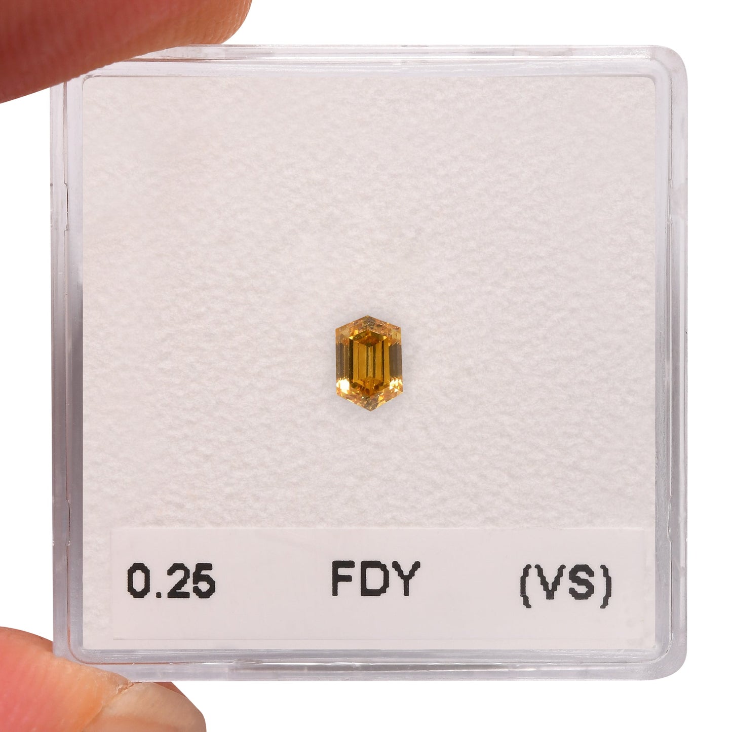 0.25 Carat Fancy Deep Yellow Hexagonal  Diamond (VS) GIA