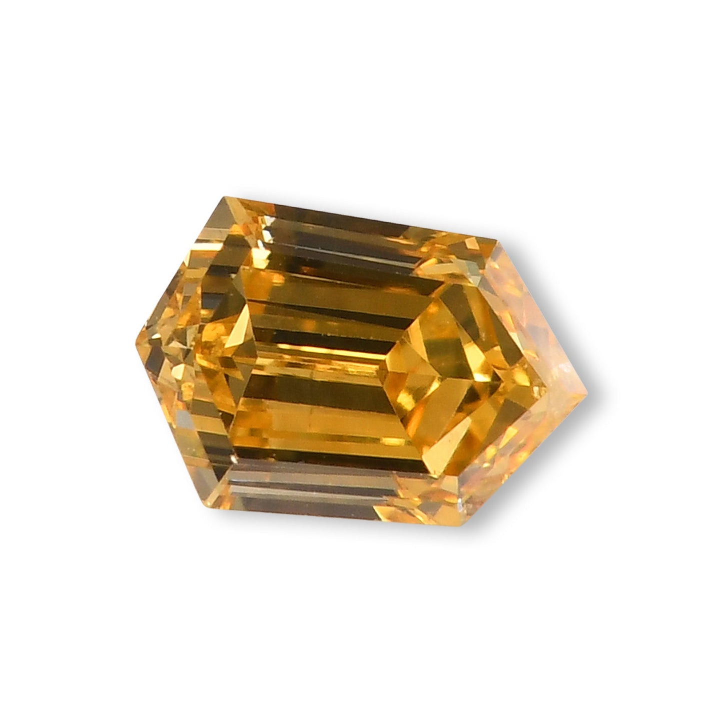 0.21 Carat Fancy Intense Orangy Yellow Hexagonal  Diamond (VS2) GIA