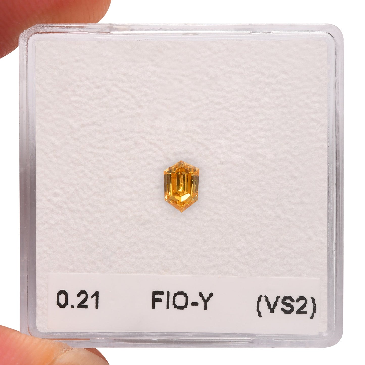 0.21 Carat Fancy Intense Orangy Yellow Hexagonal  Diamond (VS2) GIA