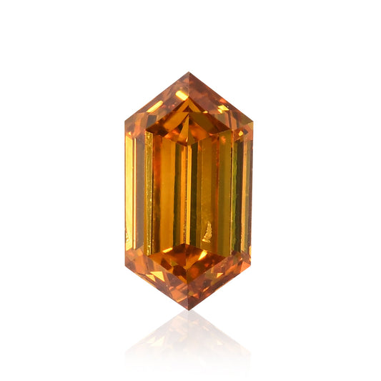0,18 Karat Fancy Deep Orange Yellow Hexagonal Diamond (SI) GIA