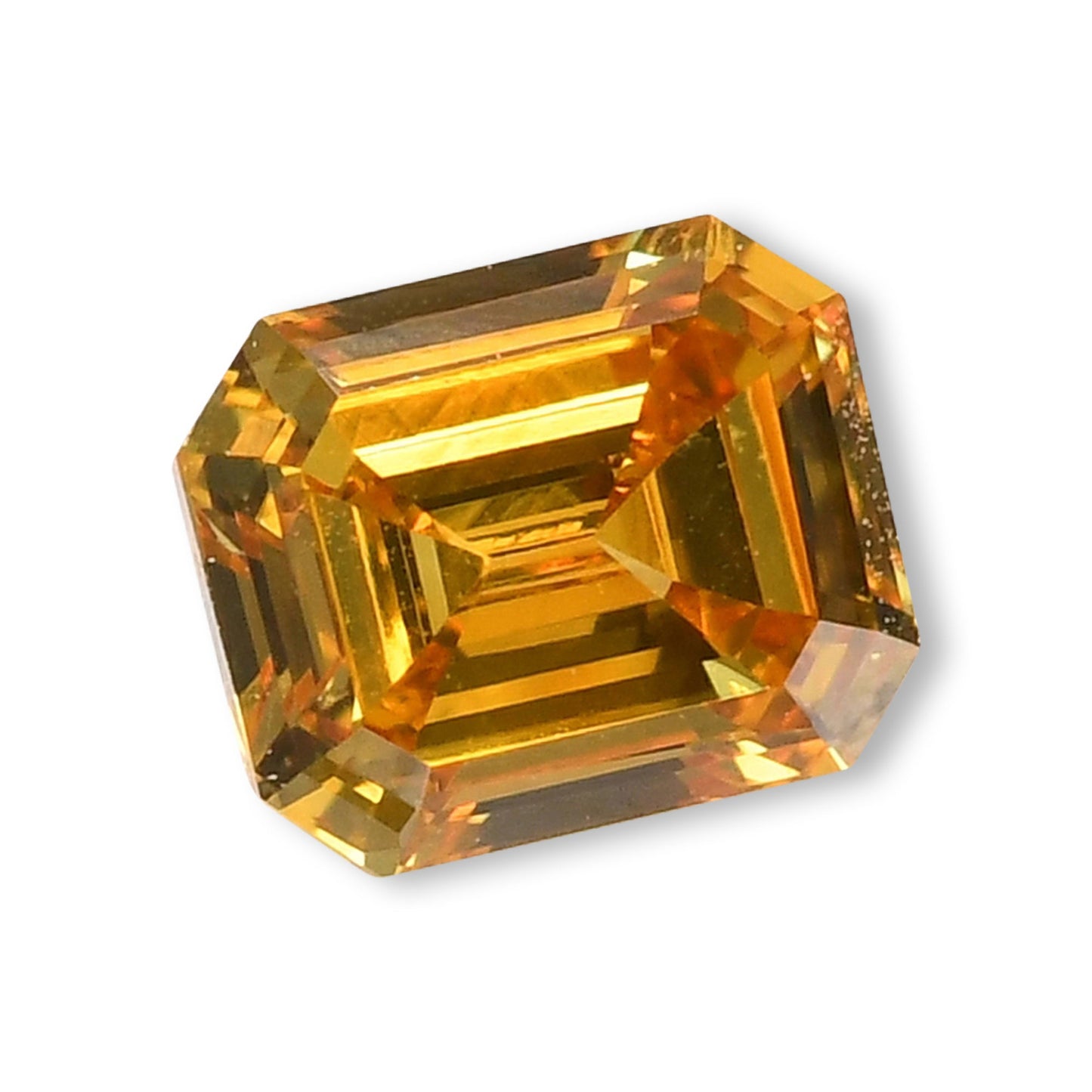 0.19 Carat Fancy Deep Orangy Yellow Emerald Diamond (VS) GIA