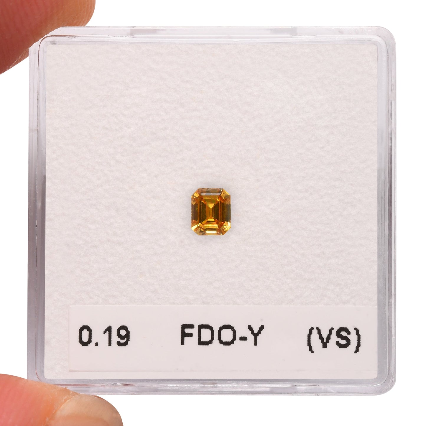 0.19 Carat Fancy Deep Orangy Yellow Emerald Diamond (VS) GIA