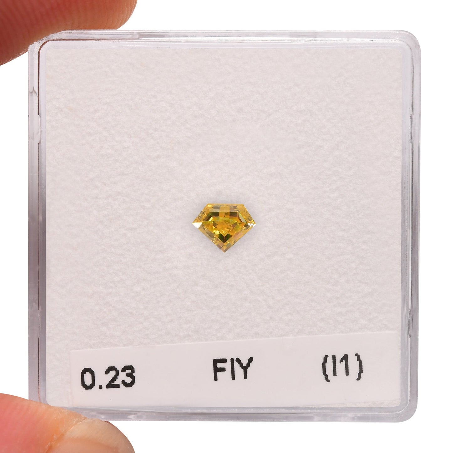 0.23 Carat Fancy Intense Yellow Shield-Cut Diamond (I1) GIA