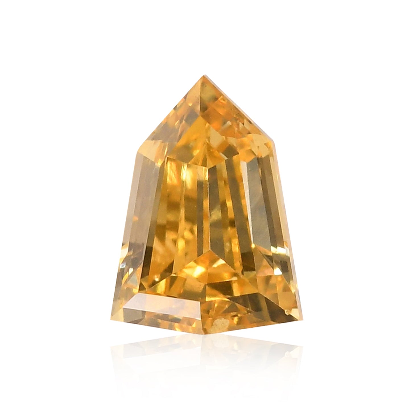 0,16 Karat Diamant im Schildschliff, intensiv orange-gelb (SI1), GIA-zertifiziert