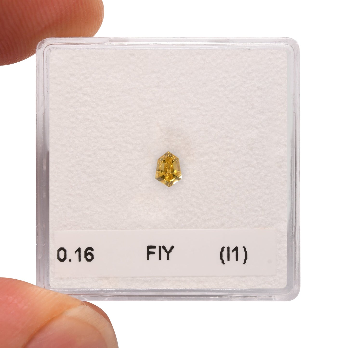 0.16 Carat Fancy Intense Yellow KITE Diamond (I1) GIA