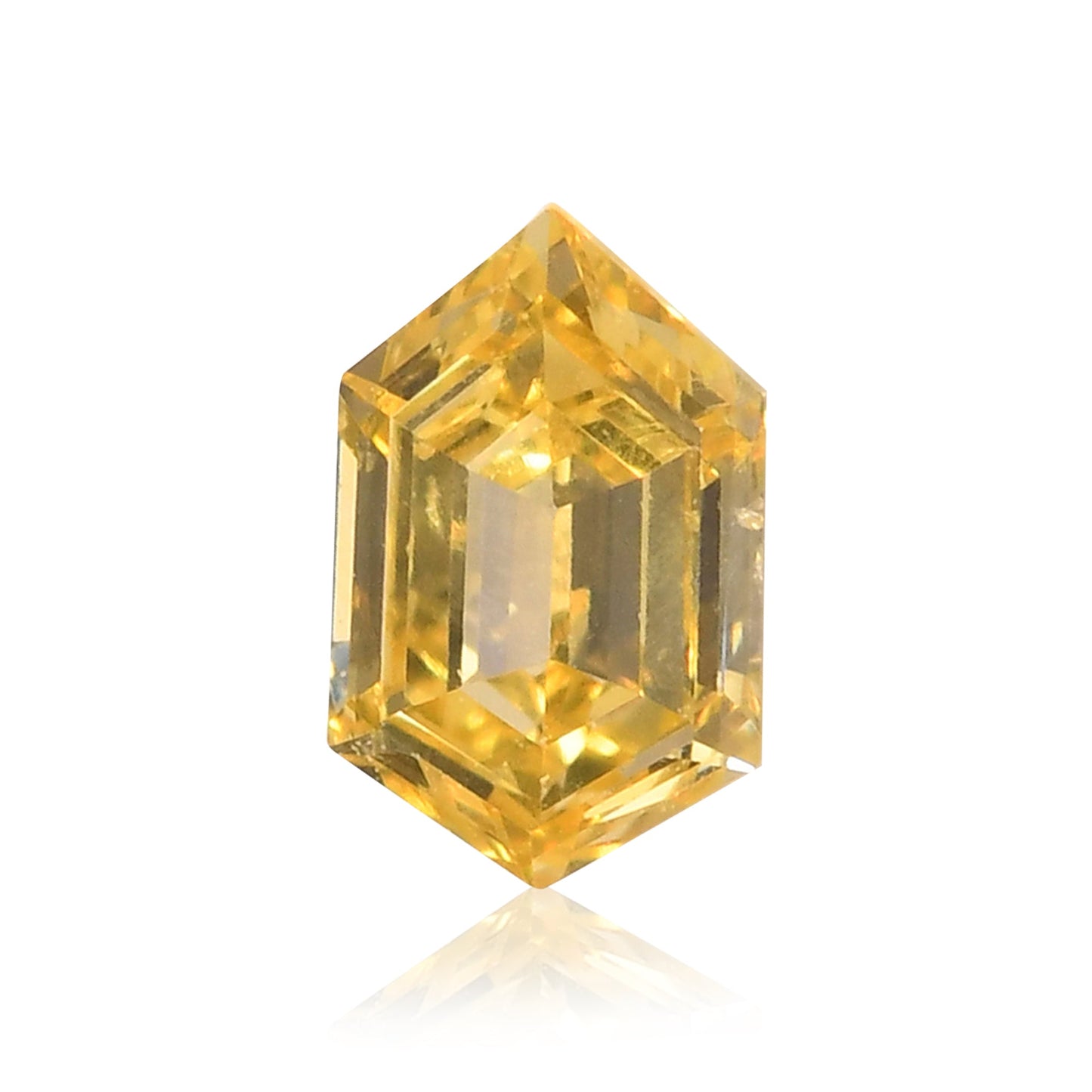 0.10 Carat Fancy Intense Yellow Hexagonal  Diamond (SI1) GIA