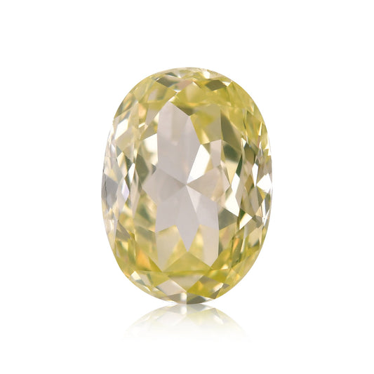 0.74 Carat Fancy Greenish Yellow Oval Diamond VS2 GIA
