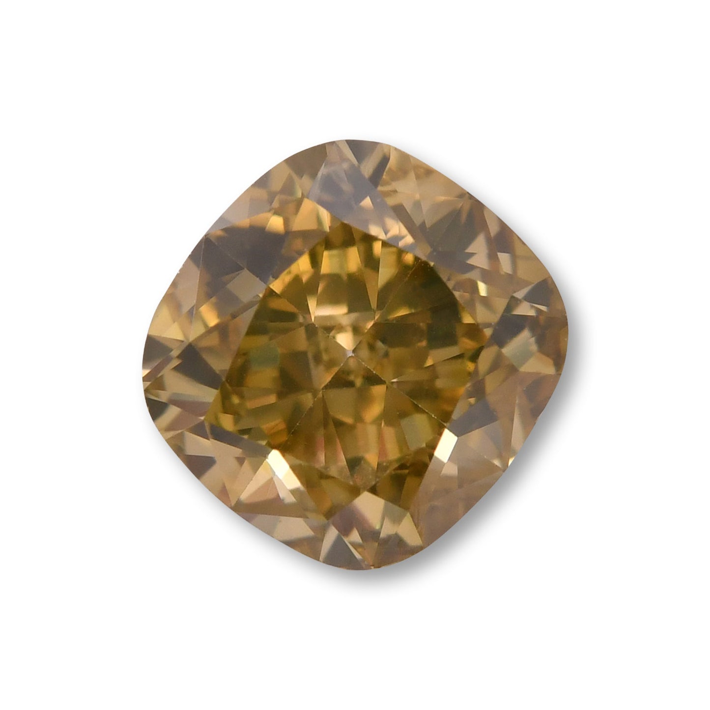 1.80 Carat Fancy Dark Brown Greenish Yellow Cushion Diamond SI2 GIA