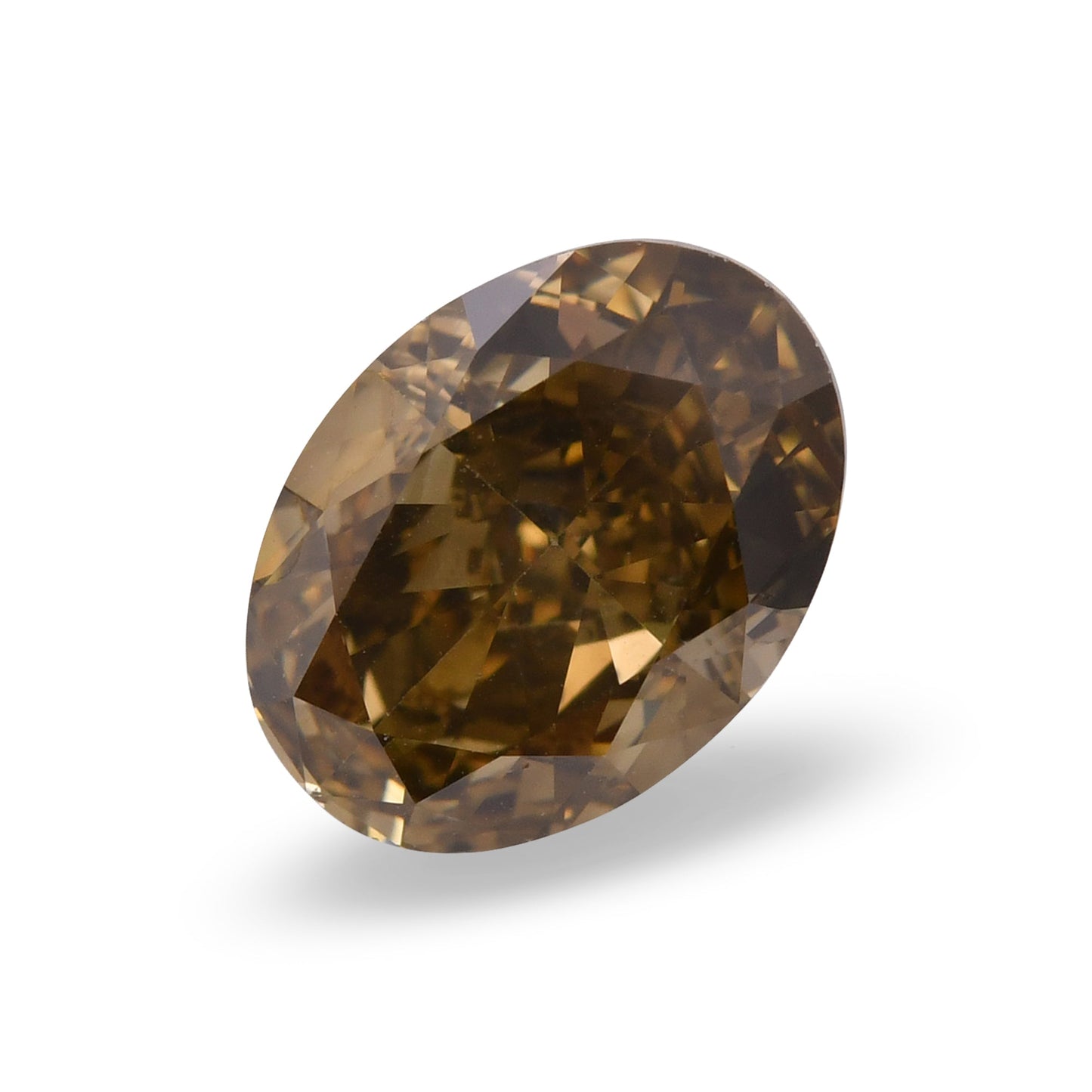 2.52 Carat Fancy Dark Brown Greenish Yellow Oval Diamond VS2 GIA