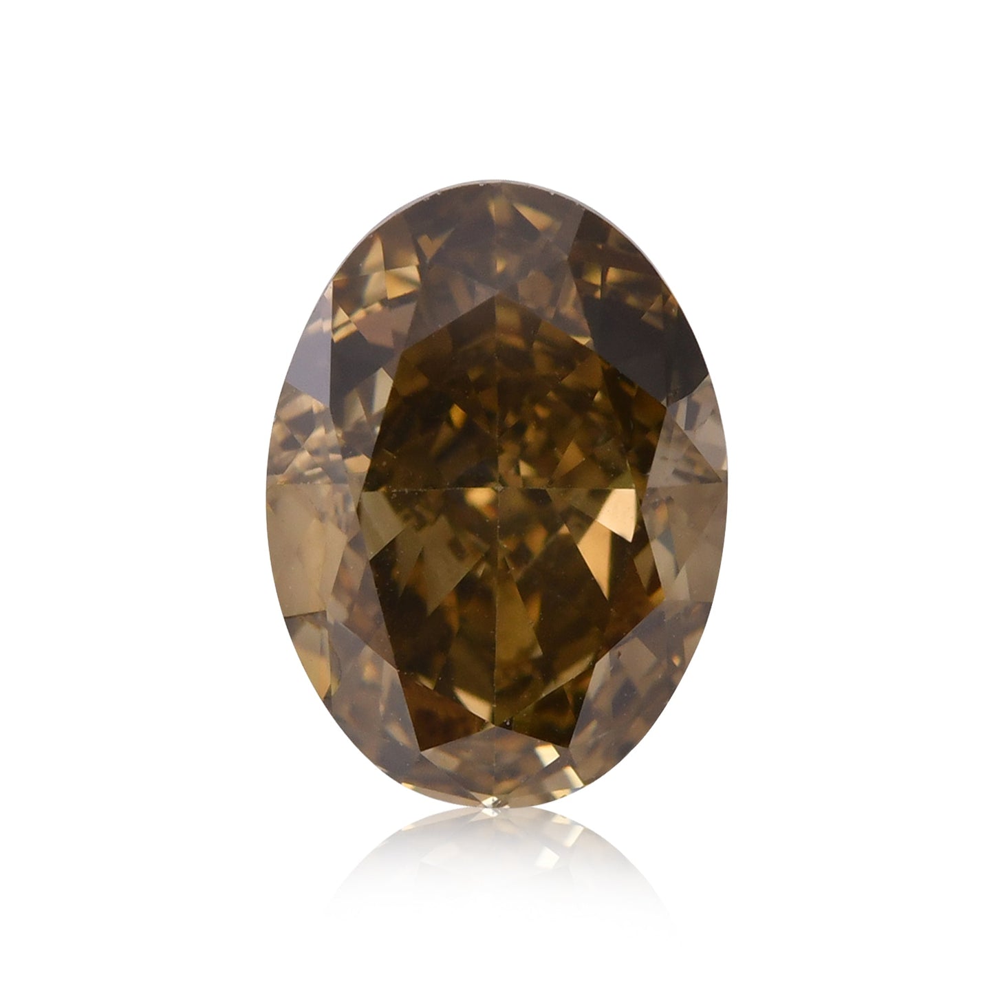 2.52 Carat Fancy Dark Brown Greenish Yellow Oval Diamond VS2 GIA