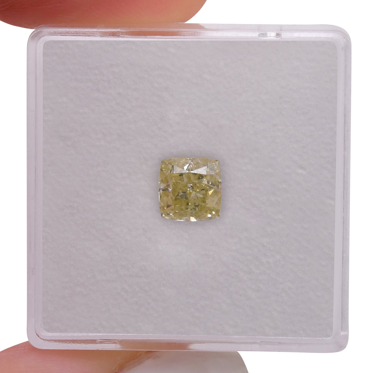 1.10 Carat Fancy Light Brownish Greenish Yellow Cushion Diamond VS1 GIA