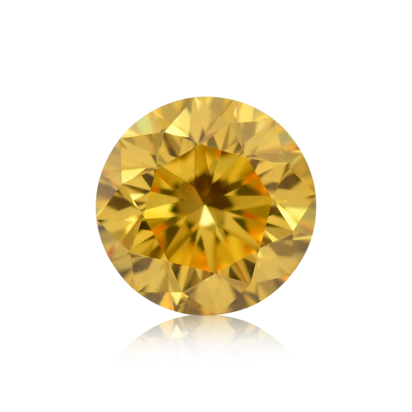 0.25 Carat Fancy Vivid Orangy Yellow Round Brilliant Diamond VVS2 GIA