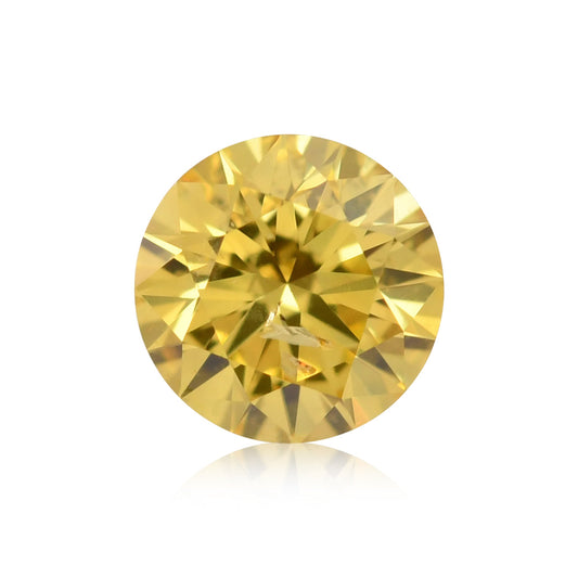 0,11 Karat Fancy Intense Yellow Round Brilliant (I1) GIA