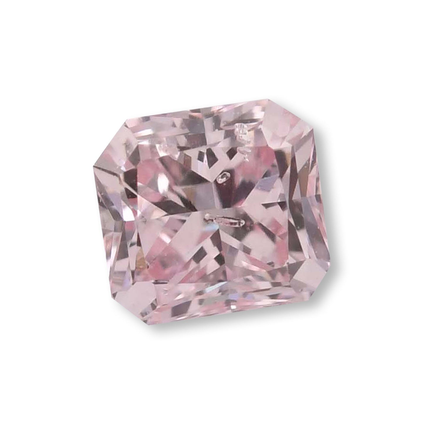 0.14 Carat Fancy Pink Radiant Diamond (I1) GIA
