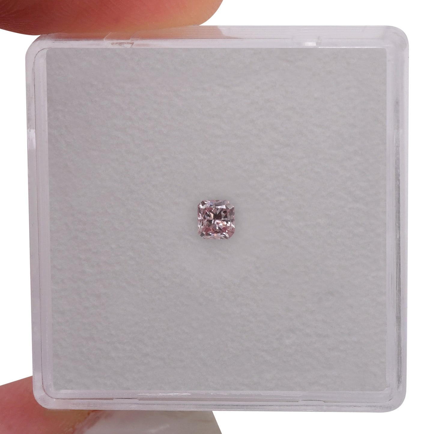 0.14 Carat Fancy Pink Radiant Diamond (I1) GIA