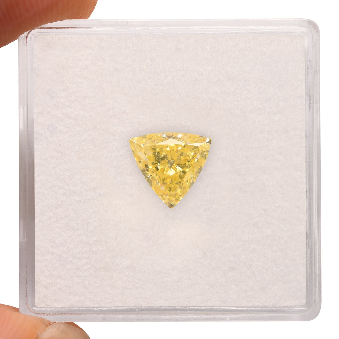 1.50 Carat Fancy Intense Yellow Triangle Diamond VS2 GIA