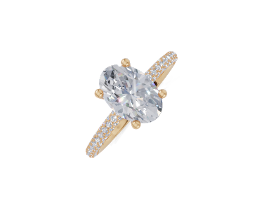 18ct Oval 1.50Carat G/H-CC SI Plain U Micro 4Pr  Diamond Ring