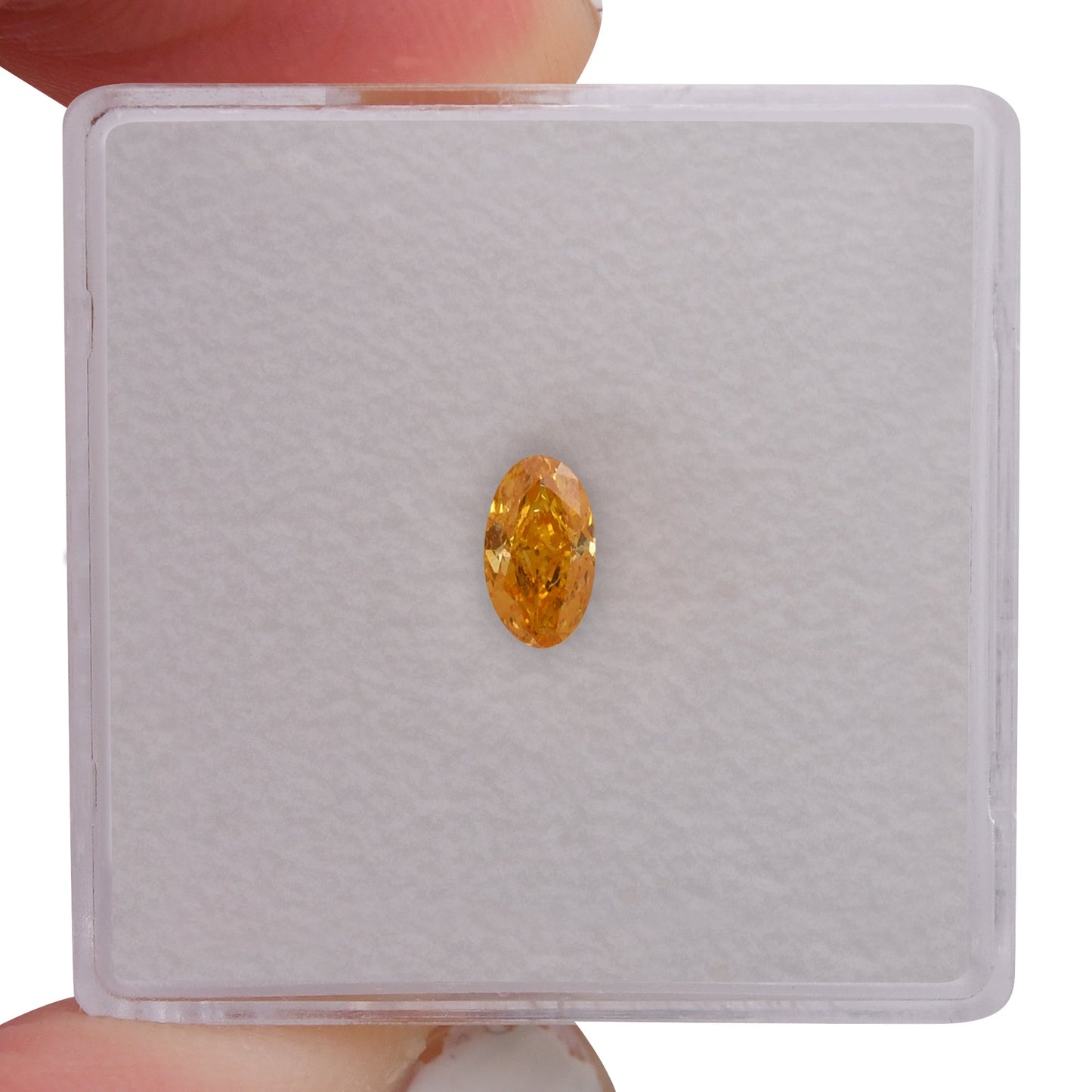 0,33 Karat Fancy Vivid Yellowish Orange Ovaler Diamant I1 GIA