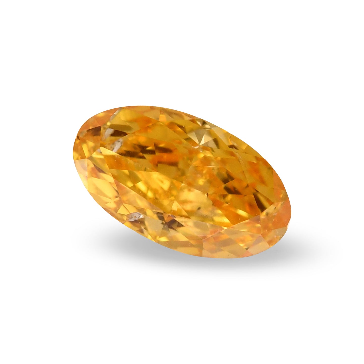 0,33 Karat Fancy Vivid Yellowish Orange Ovaler Diamant I1 GIA