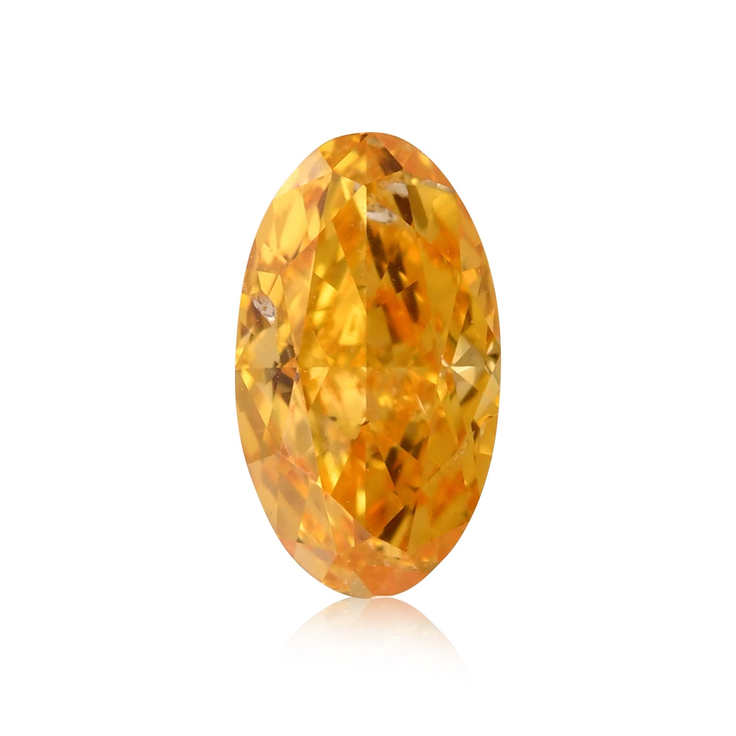 0,33 Karat Fancy Vivid Yellowish Orange Ovaler Diamant I1 GIA