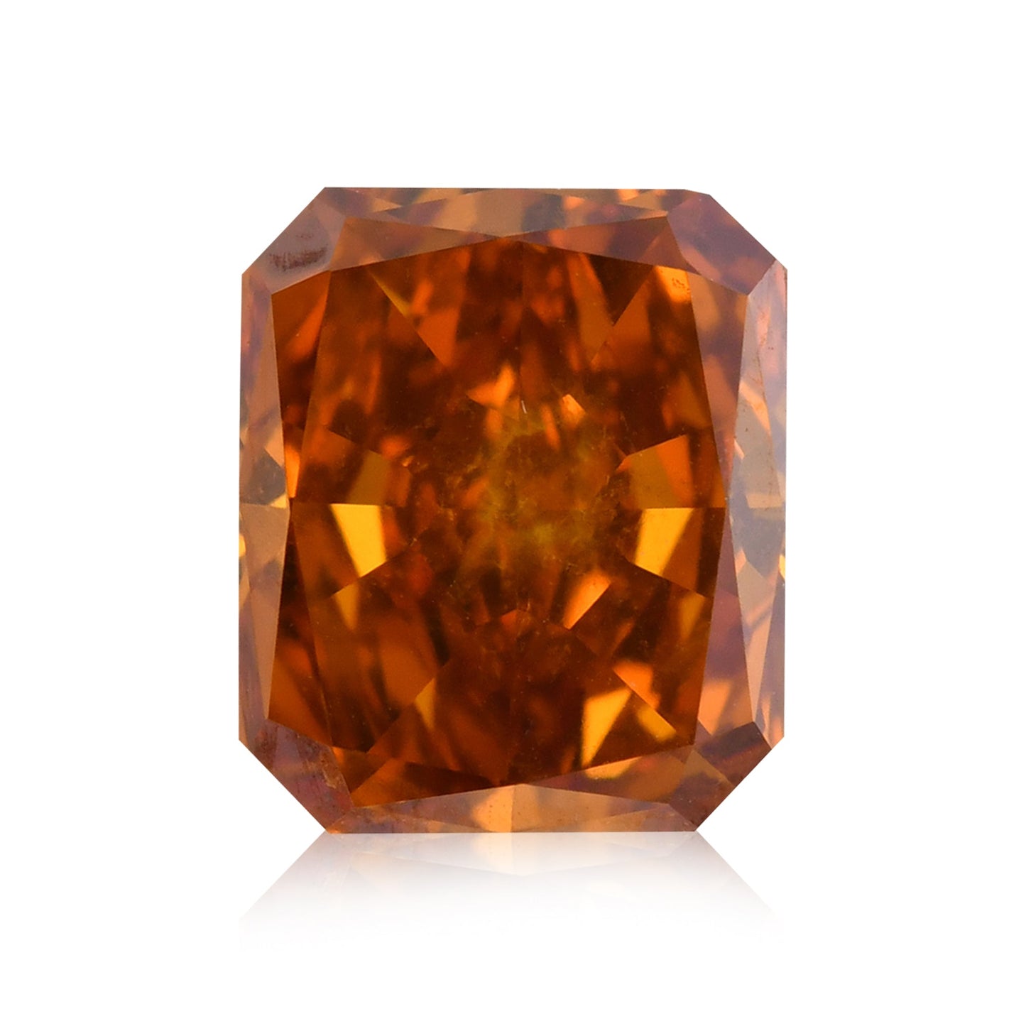 1,10 Karat Fancy Deep Brownish Orange Radiant Diamant SI2 GIA