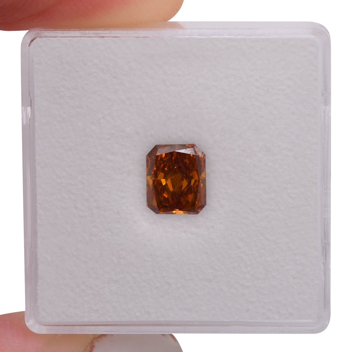 1,10 Karat Fancy Deep Brownish Orange Radiant Diamant SI2 GIA