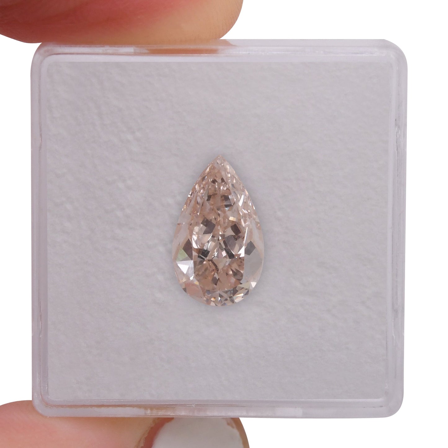 1.70 Carat Fancy Light Pink Brown Pear Diamond VS2 GIA