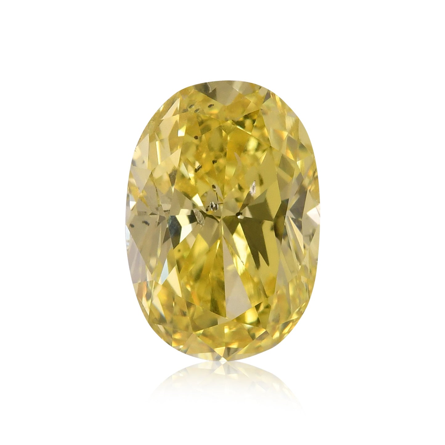 4.01 Carat Fancy Vivid Yellow Oval Diamond SI2 GIA