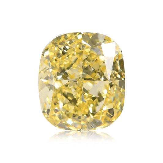 0.73 Carat Fancy Intense Yellow Cushion Diamond VS1 GIA