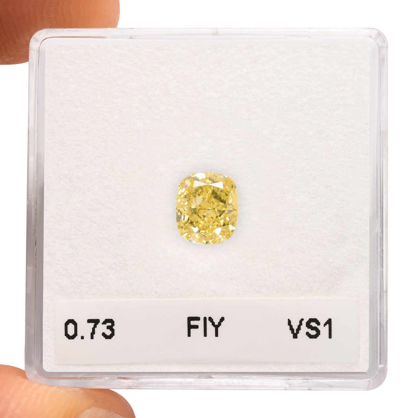 0,73 Karat Fancy Intense Yellow Cushion Diamond VS1 GIA