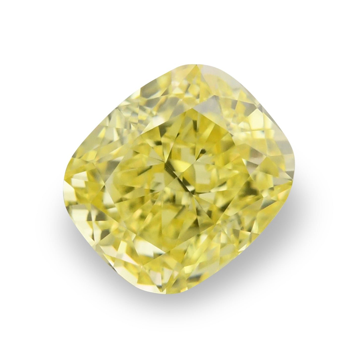 0,68 Karat Fancy Intense Yellow Cushion Diamond VVS2 GIA