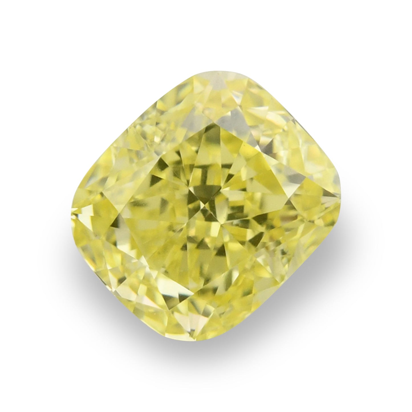 0,73 Karat Fancy Intense Yellow Cushion Diamond VS2 GIA