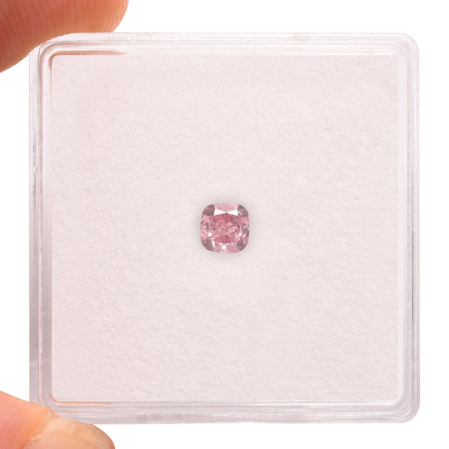 0,31 Karat Fancy Intense Purplish Pink Cushion Diamond SI1 GIA